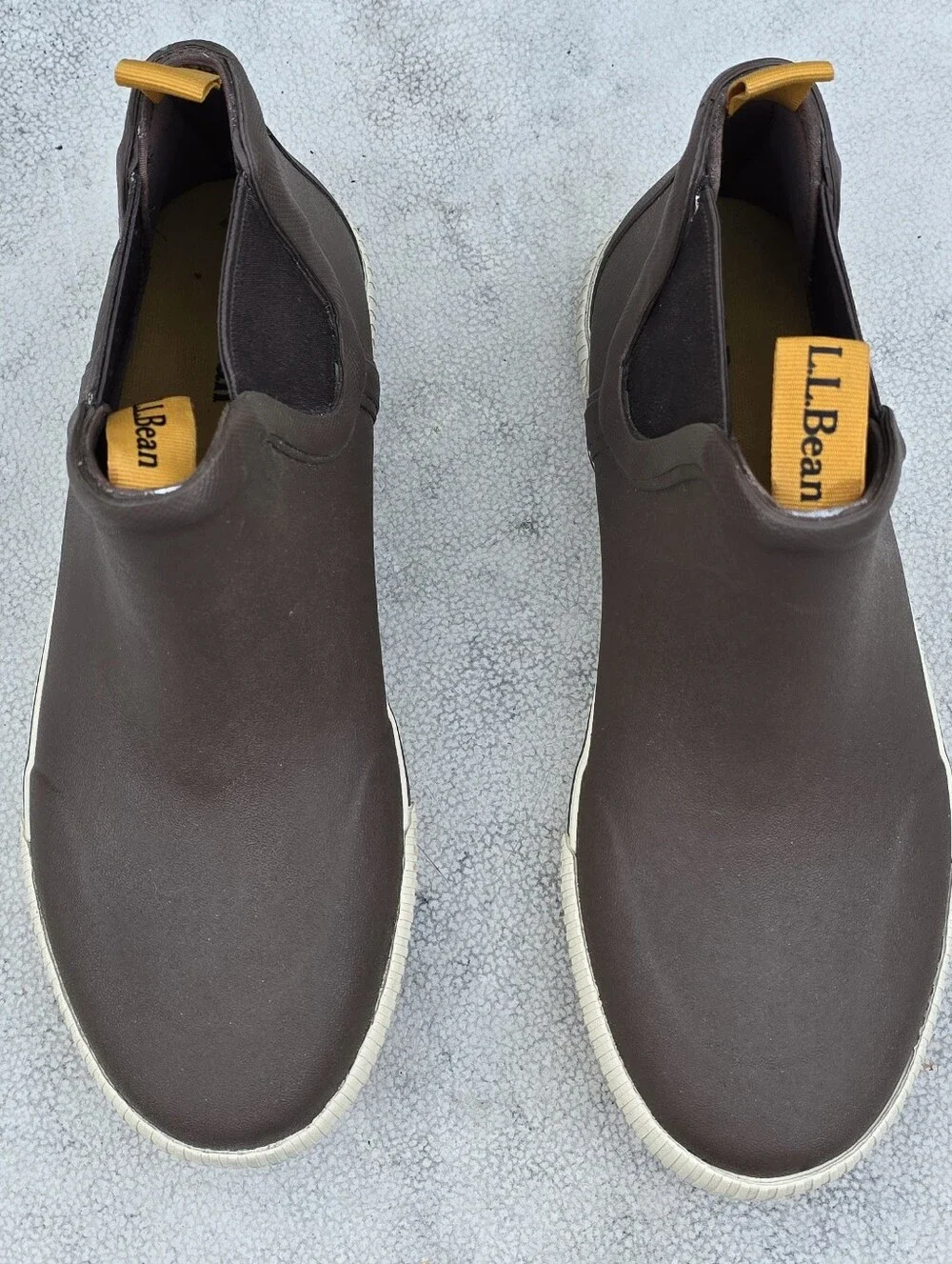 L.L.Bean Brown Chelsea Rain Boots Waterproof Slip On
